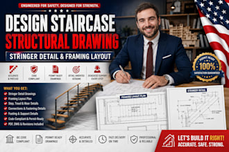 design staircase structural drawing stringer detail framing layout