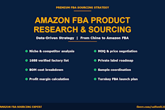do amazon fba product research and sourcing strategy in china