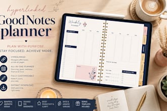 design a hyperlinked goodnotes digital planner for your etsy shop