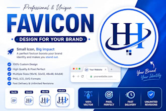 design a proffessional favicon and web site icon for your brand