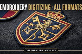 digitize any logo image into embroidery dst pes jef vp3 exp file
