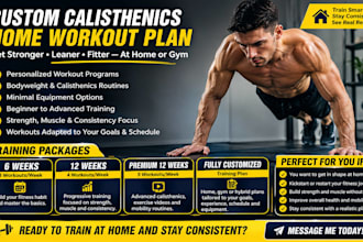 create a calisthenics based home workout plan or gym exercise