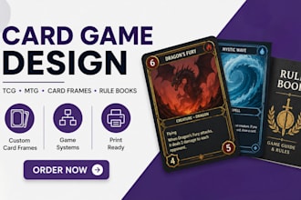 design tgc, mtg card style card frames, card design and rule book