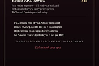 arc read and review your book on booktok and bookstagram