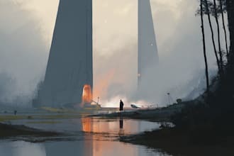 create stunning sci fi concept art and environment design