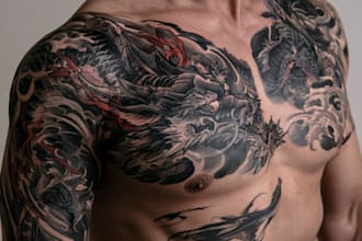 make a traditional japanese irezumi tattoo