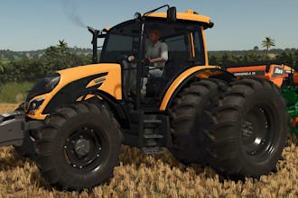 custom realistic farming simulator ready for game, tractor, 3d printing, blender