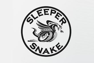 design unique sleeper snake logo