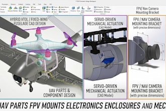 design drone uav parts fpv mounts electronics enclosures and mechanical 3d cad