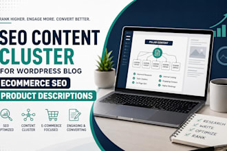 write SEO content cluster for wordpress blog ecommerce product page description