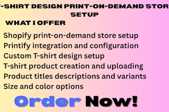 setup printify tshirt design  shopify pod store custom tshirt design store setup