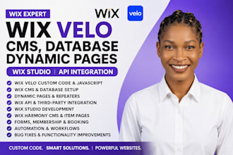 wix velo code wix cms wix database dynamic pages wix studio wix api integration