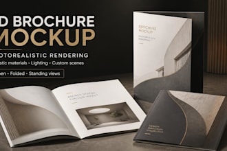 create realistic 3d brochure mockup photorealistic rendering visualization