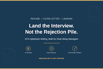 write an ats optimized resume and cover letter