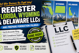 register florida wyoming and delaware llcs and prepare formation filings