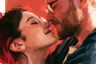 draw couple portrait illustration