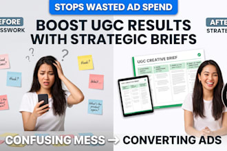 write ugc scripts with with creative brief for paid media