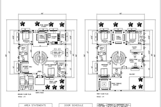 design custom 2d house maps and villa plans