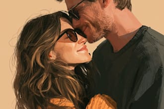 draw couple portrait illustration