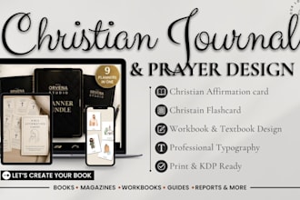 design christian prayer journal, christian affirmation cards and anki flashcards
