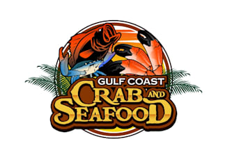 create graceful and fantastic seafood logo design