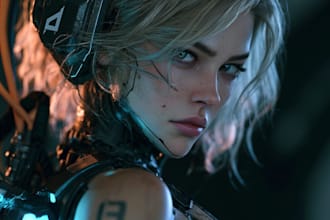 design a badass sci fi warrior character