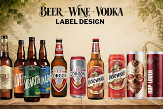 design premium beer, wine and vodka vintage style  labels