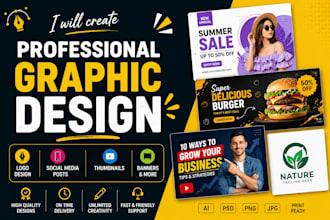 create professional graphic designs, logo, thumbnail