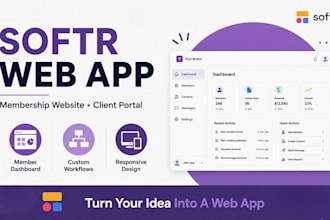 build a softr membership and custom web application and clients portal