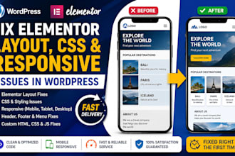 fix elementor layout, CSS and responsive issues in wordpress