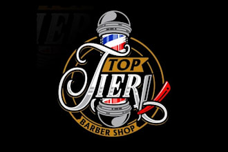 design wonderful modern barber shop logo
