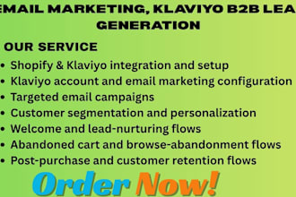setup shopify email marketing klaviyo targeted campaign b2b lead generation flow