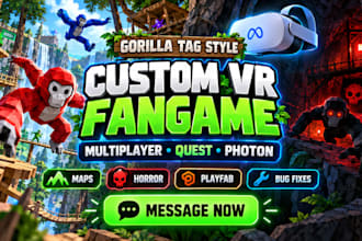 create custom gorilla tag fangame unity VR multiplayer meta quest photon playfab