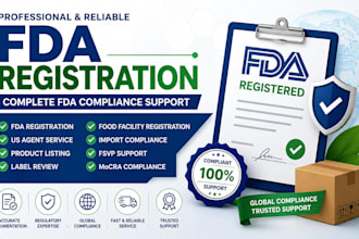 handle fda registration US agent product listing fda label review import permit