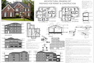 architect of city permit 2d drawings house plan, adu, garage, deck, patio, porch