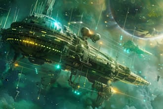draw sci fi illustration and sci fi sci fi illustration