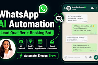whatsapp automation, ai chatbot for real estate, booking bot