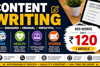 write SEO friendly news, health, tech and story articles