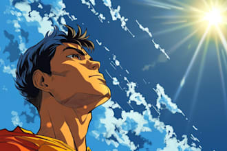 draw in comic style and retro colors