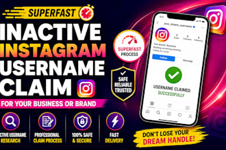 track down inactive usernames and assist with claim username recovery