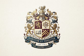 design a classic and prestigious family crest logo