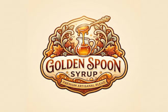 design a sweet and delicious syrup logo