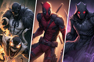 do a professional illustration, splash art, comic cover, book cover, tcg,ccg