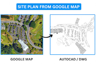 design architectural 2d landscape and site plan from google map for barndominium