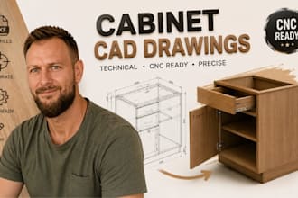 cabinet technical drawing, cnc cabinet drafting, cabinet cad, autocad, dxf