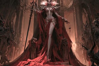 horror vampire lord queen character desing