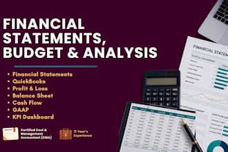 prepare your financial statement, budget, financial analysis
