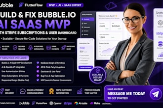 build bubble io ai saas mvp with stripe subscriptions and user dashboard