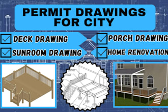 provide deck, patio, porch, sunroom and home additions permit drawing for city