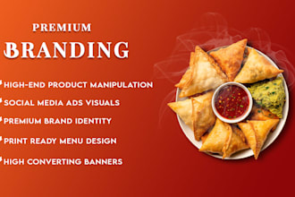 design premium food menu ads, social media banners